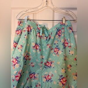 Dreams Co. Women’s Floral Mint Green Shorts 100% Cotton 3X (30/32) pj lounge